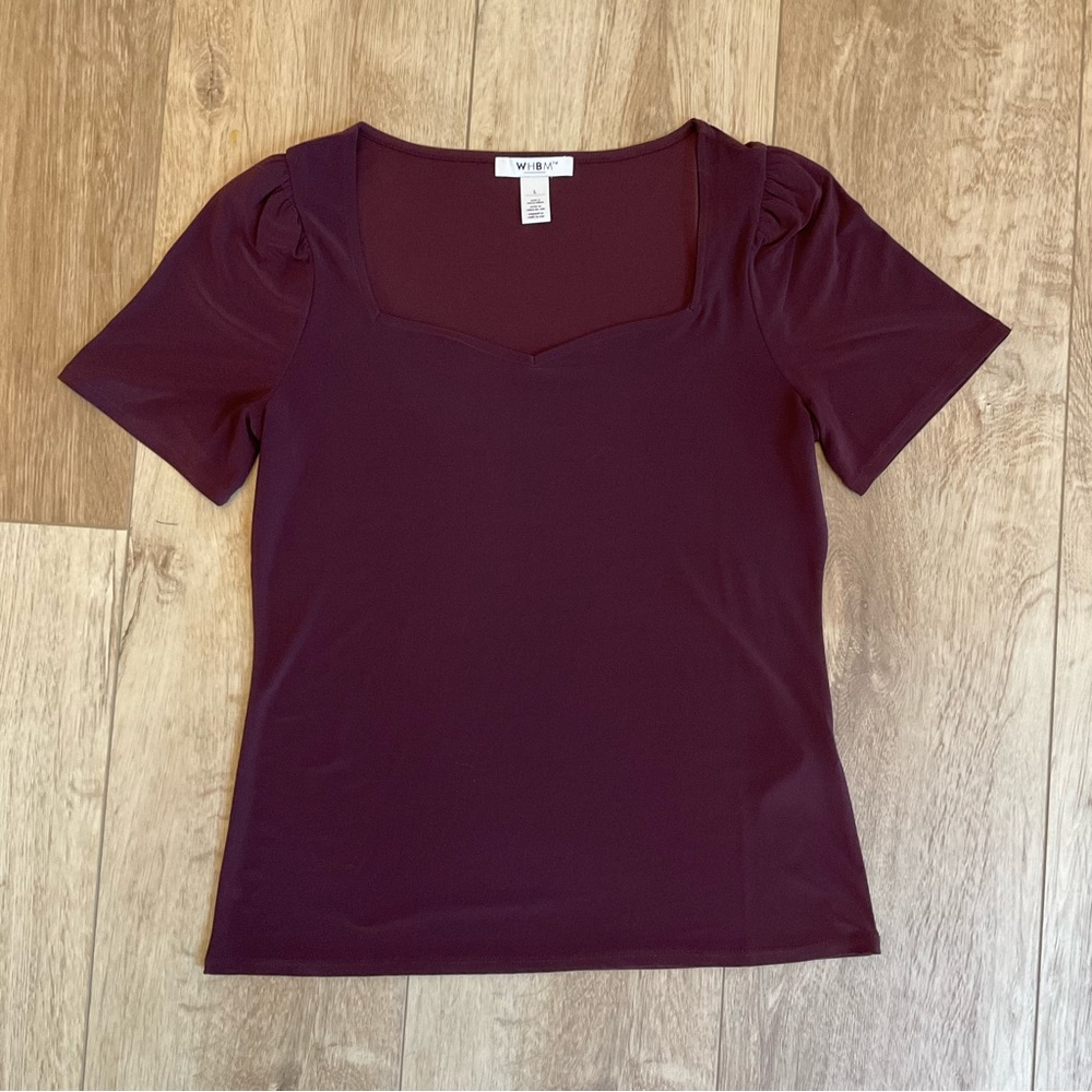 White House Black Market Maroon Top